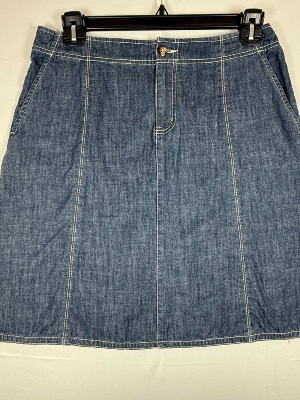 Eddie Bauer Denim Jean Skirt Women's Size 12 Dark Blue 100% Cotton A-Line